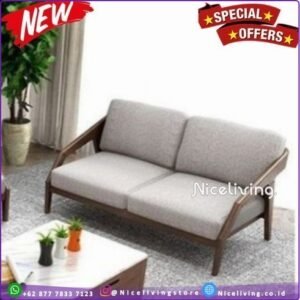 Bangku sofa 2 seater modern kayu jati kursi tamu Sofa jati Furniture Jepara