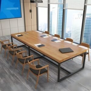 Meja rapat kantor  Plus 8 kursi terbaru meja meeting kayu jati Solid Furniture Jepara - Gambar 2