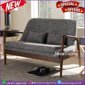 Sofa kayu jati modern terbaru bangku dengan jok lengkung Furniture Jepara