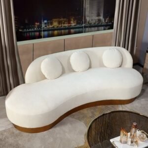 Sofa Panjang lengkung  Plus kaki stainless terbaru sofa long Furniture Jepara - Gambar 2