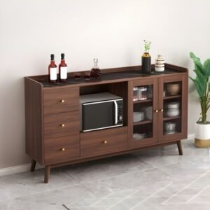 Bufet dapur modern  Plus kayu jati terbaru bufet rak piring dapur Furniture Jepara - Gambar 3