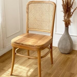 Set Meja Makan  Plus Kursi Rotan Kayu Jati Set Meja Kursi Cafe Jati Furniture Jepara - Gambar 3