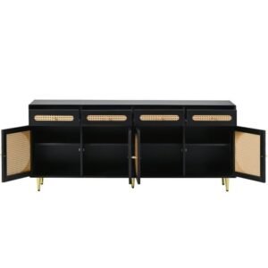 BUFFET RUANG TAMU  Plus LEMARI BUFFET KOMBINASI RATTA Furniture Jepara - Putih Furniture Jepara - Gambar 6