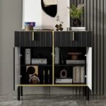 BUFFET SALUR  BUFFET RANGKA STAINLLES – Hitam pen Indonesian Furniture – Hitam pendek Furniture Jepara