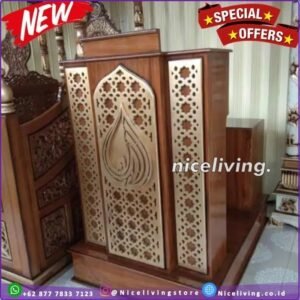 Mimbar masjid minimalis modern mimbar podium kayu jati Podium Jati Furniture Jepara