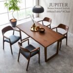 Dining table set meja makan minimalis kayu jati Kursi Meja Cafe – 6 Kursi Non Jok Furniture Jepara