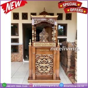 Mimbar masjid kubah besar kayu jati free tongkat dan free nama masjid Furniture Jepara