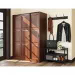Lemari pakaian sliding 3 pintu almari pakaian kayu jati Solid Furniture Jepara