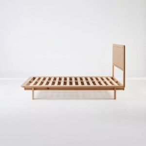 Tempat tidur model  Plus sandaran rotan  dipan  ranjang minimalis kayu jati  - 100cm x 200cm Furniture Jepara - Gambar 4