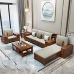 Kursi tamu sudut modern terbaru sofa tamu mewah kayu jati terbaik – Kursi Non Busa Furniture Jepara