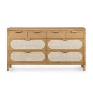Bufet tv kombinasi  Plus rotan finishing bleaching terbaru meja tv modern In Furniture Jepara - Gambar 3