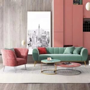 Sofa Retro Terbaru  Plus Kaki Besi Finishing Gold Sofa Tamu Kualitas Furniture Jepara - Gambar 3
