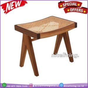 Kursi cafe stool kayu jati kombinasi rotan  Kursi stool terlaris Furniture Jepara