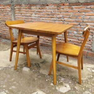 Set Meja Kursi  Plus Cafe Minimalis Meja Makan Cafe Harga Murah Berkualitas Furniture Jepara - Gambar 3