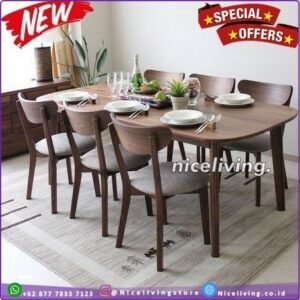 Set kursi meja  Plus makan jati retro  kursi meja makan Kayu Jati - 4 Kursi + Meja Furniture Jepara - Gambar 2