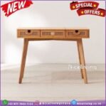 Meja konsul kayu jati kombinasi rotan alami finishing natural Indonesi Furniture Jepara