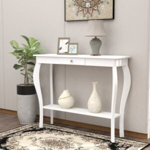 Meja konsul kayu  Plus jati warna putih meja konsul Kayu Jati Furniture Jepara - Gambar 3