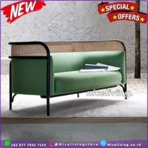 Sofa minimalis kayu jati mix rotan terbaru sofa tamu modern busa tebal Furniture Jepara