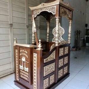Mimbar masjid besar  Plus kayu jati model minimalis Mimbar Masjid Jati Furniture Jepara - Gambar 2