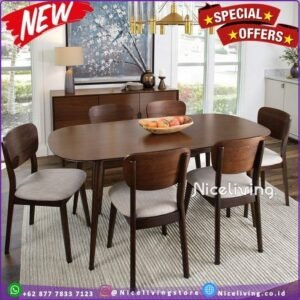 Meja makan minimalis  Plus dudukan busa kursi 6 kayu jati Kursi meja cafe - 4 Kursi + Meja Furniture Jepara - Gambar 2