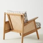 Kursi santai kayu jati kombinasi rotan alami dudukan busa sofa single Furniture Jepara