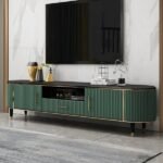 Buffet tv minimalis top marmer terlaris meja tv marmer Asli Batu alam – Marmer Hitam Furniture Jepara