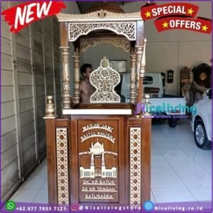 Mimbar masjid besar kayu jati model minimalis Mimbar Masjid Jati Furniture Jepara