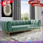Sofa Retro Terbaru Kaki Besi Finishing Gold Sofa Tamu Kualitas Furniture Jepara