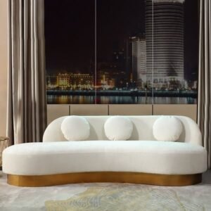 Sofa Panjang lengkung  Plus kaki stainless terbaru sofa long Furniture Jepara - Gambar 3
