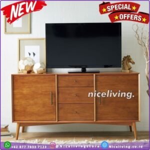 Meja tv retro kayu jati terbaru bufet tv modern Kayu jati Asli Furniture Jepara