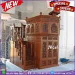 Mimbar masjid tingkat kayu jati terbaik mimbar masjid terbaru Indonesi Furniture Jepara