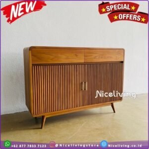 Bufet minimalis modern full kayu jati meja TV terbaru Furniture Jepara