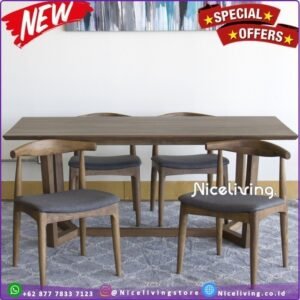 Meja makan modern  Plus terbaru meja cafe shop kayu jati Kursi Meja Cafe - Non Jok Busa Furniture Jepara - Gambar 2