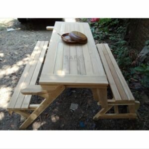 Kursi Meja Lipat Bangku Kayu Jati Untuk Taman / Resto / Cafe Outdoor – Belum Finishing Furniture Jepara