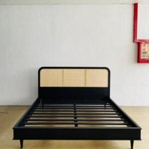Tempat tidur retro  dipan kayu jati rotan Kayu Jati  – P 200 x 160cm Furniture Jepara