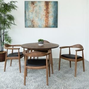 Set meja makan  Plus bulat terbaru meja bulat 4 kursi kayu jati Kursi Meja - Tanpa Jok Busa Furniture Jepara - Gambar 3
