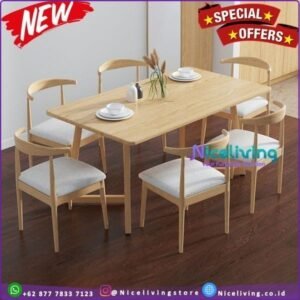 Meja makan minimalis  Plus modern 6 kursi meja makan Jati Kursi Cafe Jati - 4 Kursi Mj 120 Furniture Jepara - Gambar 2