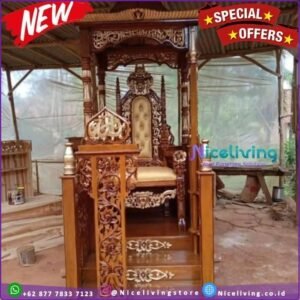 Mimbar masjid besar dan kursi raja mimbar masjid kayu jati Mimbar Furniture Jepara