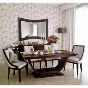 Set Dining table  Plus modern meja makan minimalis kayu jati Solid Jepara - 4 Kursi + Meja Furniture Jepara - Gambar 3