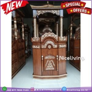 Niceliving. Mimbar masjid terbaik kayu jati finishing natural mimbar m Furniture Jepara