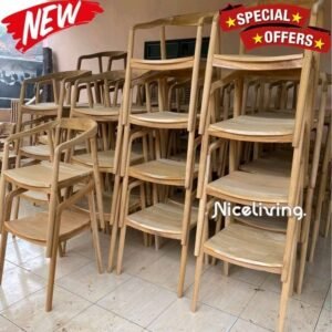 Set meja makan  Plus minimalis 2 kursi Set meja kursi cafe kayu jati Asli - Non Finishing Furniture Jepara - Gambar 3