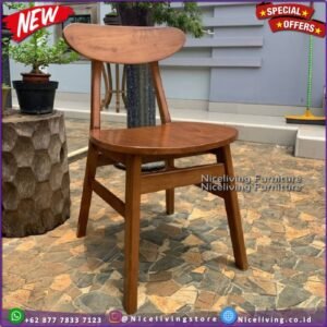 Kursi cafe kayu  Plus jati kursi makan Kayu jati Kursi Cafe Jati Grade A - Non FInishing Furniture Jepara - Gambar 3