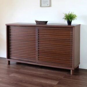 Rak sepatu pintu  Plus sliding terbaru lemari sepatu Kayu Jati Asli Furniture Jepara - Gambar 4