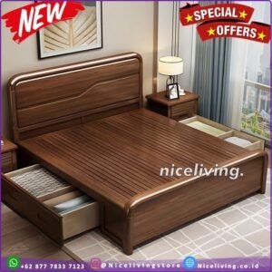 Dipan laci kayu jati minimalis  tempat tidur laci Kayu Jati Furniture Jepara