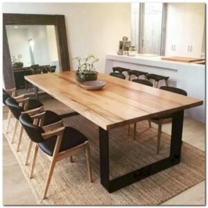 Meja makan kayu  Plus jati modern terbaru set meja makan Jati Jepara - 4K MJ 140x80 Furniture Jepara - Gambar 3