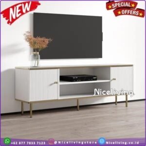 BUFET SALUR BUFFET  Plus SALUR KAKI BESI - Putih  160cm Indonesian Furniture - Hitam  200cm Furniture Jepara - Gambar 2