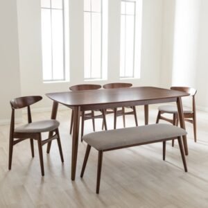 Set meja makan  Plus minimalis kayu jati 4 kursi dan bangku Kayu Jati Furniture Jepara - Gambar 2