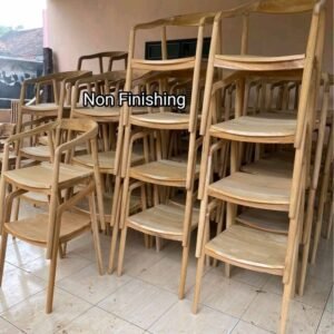 Set meja makan  Plus minimalis 2 kursi Set meja kursi cafe kayu jati Asli - Non Finishing Furniture Jepara - Gambar 6