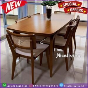 Niceliving. dining set meja makan 6 kursi modern Furniture Jepara