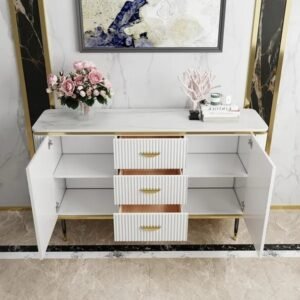 Bufet salur kombinasi  Plus top marmer meja tv modern bufet dapur serbaguna Furniture Jepara - Gambar 2